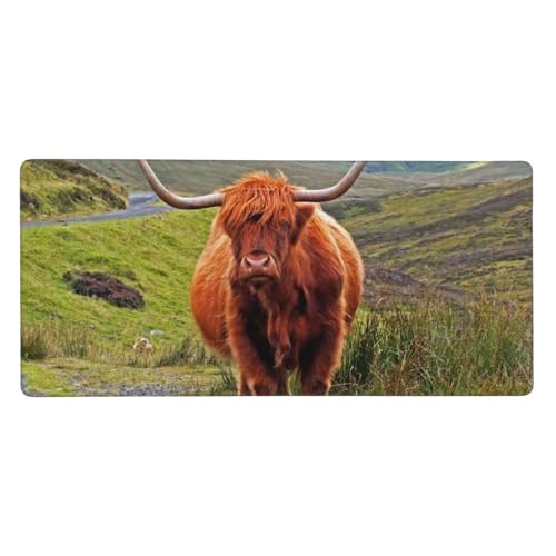 Tapis de souris Bovins des Highlands bruns pour un bureau ordonné et chaleureux