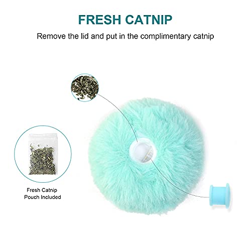 Potaroma 3 Pack Fluffy Plush Cat Ball Toys with Extra SilverVine and Catnip, Interactive Chirping Balls Cat Kicker Toys… - Image 7