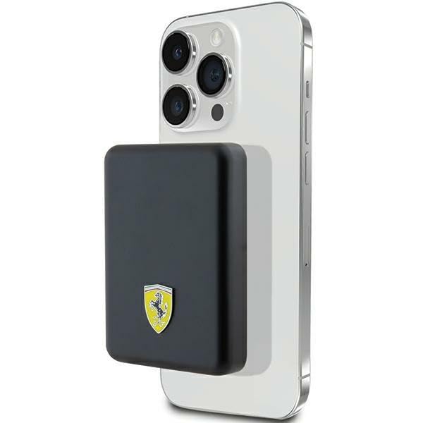 Ferrari FEPB5MNCAK Batteria Portatile 15W 5000mAh Nero Logo Metallico MagSafe