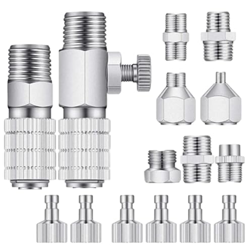 Kit de adaptador de aerógrafo de 15 piezas con conectores 1/8 de cobre 2