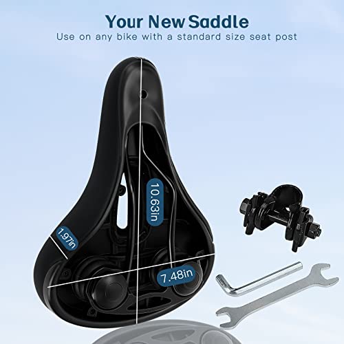 Tonbux Comfortable Bike Seat, Soft Bike Seat Cushion For Men Women Comfort, Breathable Bicycle Seat Replacement Compatible With Peloton, Padded Bicycle Saddle For Mountain Mtb Bmx Road Exercise Bike #TOP5