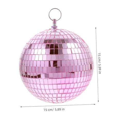 Bola espejada colgante de vidrio rosa para decoración de fiestas, bodas, cumpleaños y discotecas miniatura 5