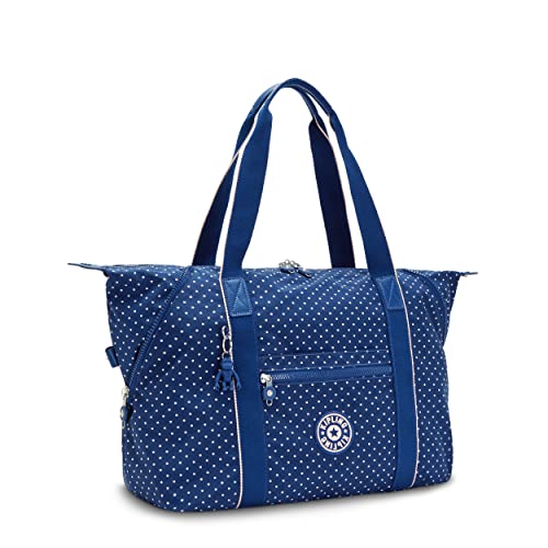 Kipling Women's Art Medium Tote Bag, Lightweight Large Weekender, Travel Handbag, Soft Dot Blue #TOP3