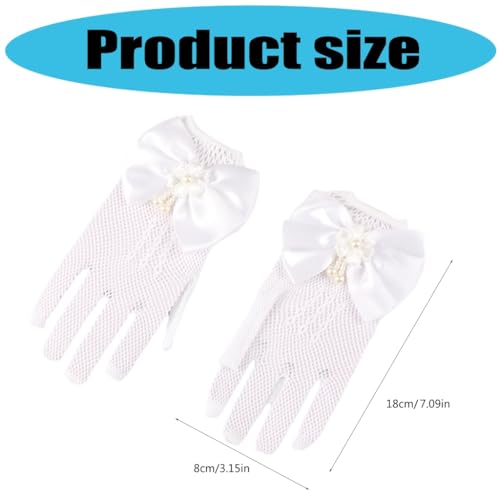 Sophisticated Gloves Sweet Mittens for Girls' Gowns Dress Feature Lace and Faux Pearls Accents Formal2