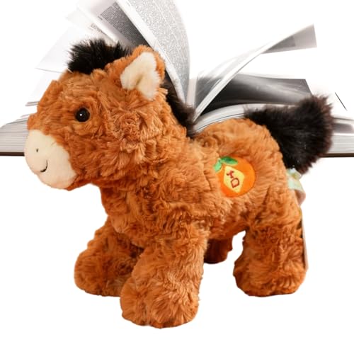 Peluche del Año del Caballo – 16 cm de altura decoraciones de año nuevo chino, lindo juguete de peluche | Juguete de peluche suave, regalo para niños, decoración de dormitorio, compañero de viaje |