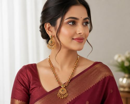 Image of Sasitrends Classic Matte Gold Plated Necklace Set