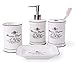 Vintage Chic Bathroom Accessory Set. Classic French Provincial 4 Piece Bath Gift Set includes liquid soap/lotion dispenser, toothbrush holder, tumbler, and soap dish.