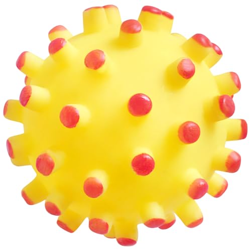 wkao Squeaky Dog Ball with Spikes, Interactive Pet Toy, Puppy Chewing Ball
