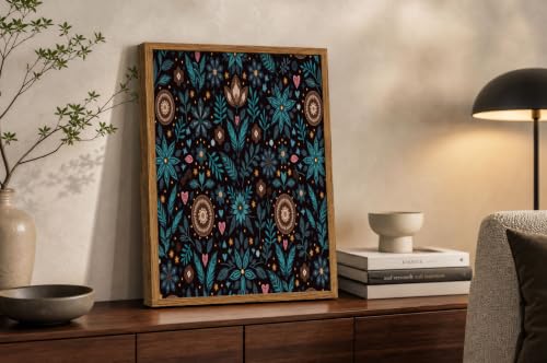 Impression sur toile fleurs et feuilles pour créer un salon bohème apaisant