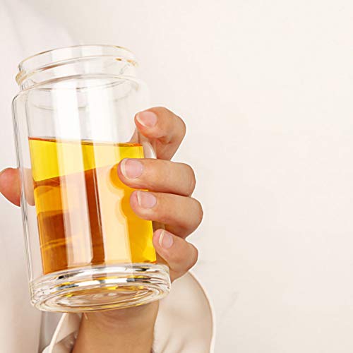 Yardwe Infusor de Chá de Vidro Copo de Chá Copo de Vidro de Alta Temperatura Garrafa de Chá Infusor