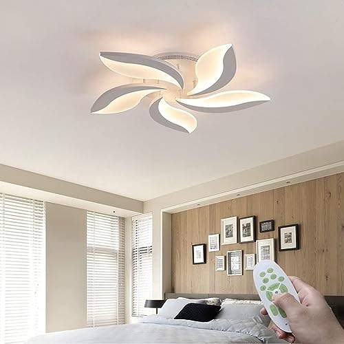 Plafonnier LED fleur en métal acrylique lustre moderne de luxe