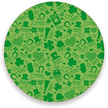 Aziz Patrick Günü Seramik Taş Bardak Altlığı Mantar Taban Ev Dekorasyonu Bardak Altlığı Masa Koruma Altlığı, 2'li Set, 9,9 İnç - Görsel 1