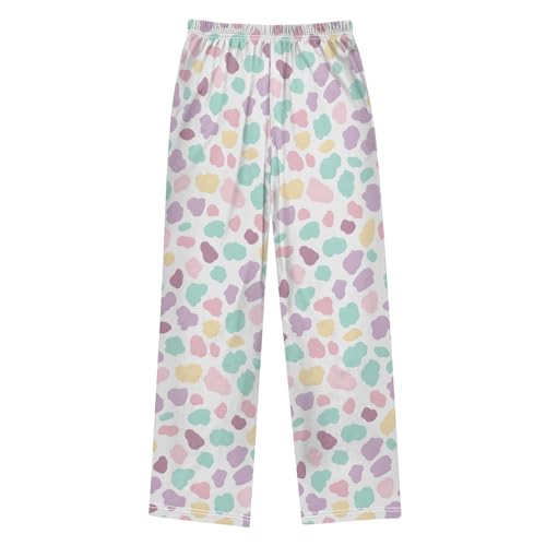 Pajama Pants Lounge Sleep PJ Bottoms Sleepwear Elastic Waist Drawstring M Light Leopard2