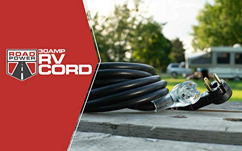 Road Power 95707508 10/3 30' STW 30-Amp RV Extension Cord, Heavy Duty, Waterproof Cord, Suitable for Mobile Homes and Recreational Areas, UL & cUL Listed, TT-30 plug, Built to Last , Black Road Power 95707508 10/3 30' STW 30-Amp RV Extension Cord, Heavy Duty, Waterproof Cord, Suitable for Mobile Homes and Recreational Areas, UL & cUL Listed, TT-30 plug, Built to Last , Black