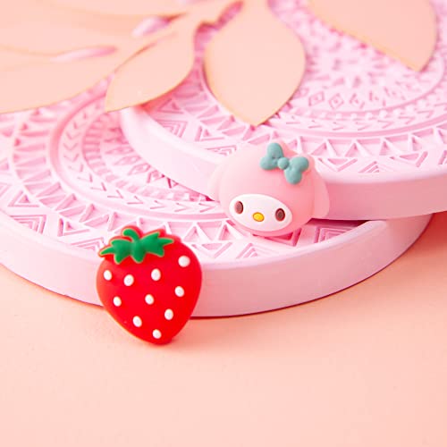 Perfectsight Cute Melody Switch Thumb Grips For Nintendo Switch Oled/Lite Console, Anime Soft Silicon Joystick Caps, 4Pcs Kawaii 3D Analog Stick Button Cover For Ns Joycon Controller - Strawberry #TOP1