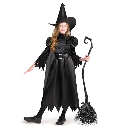 Disfraz de Bruja Negra para Niñas, Halloween miniatura 3