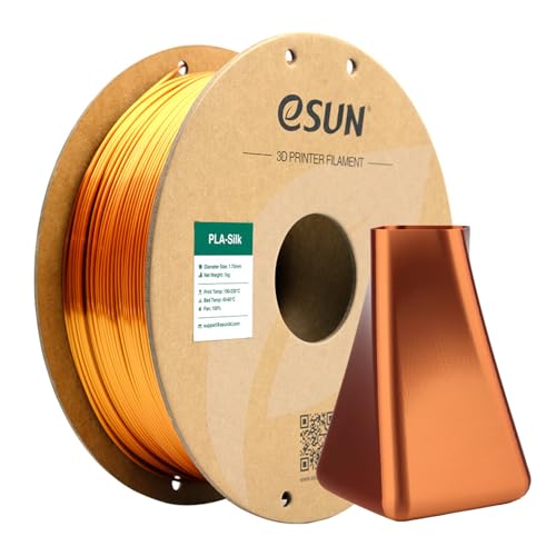 Image of eSUN Silk PLA Filament Copper 3D Printing PLA Filament 1.75mm Dimensional Accuracy + /- 0.03mm, 1kg Carboard Spool (2.2lbs) Silky Shiny 3D Printer Filament, Copper