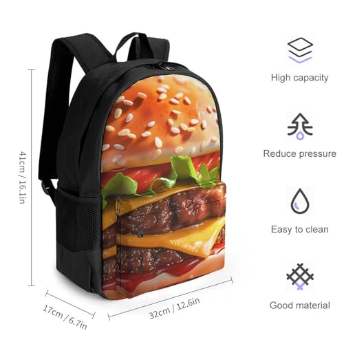 Cheeseburger Fast Food Pattern Laptop Backpack for Men Women Shoulder Bag Business Work Bag Travel Casual Daypacks2