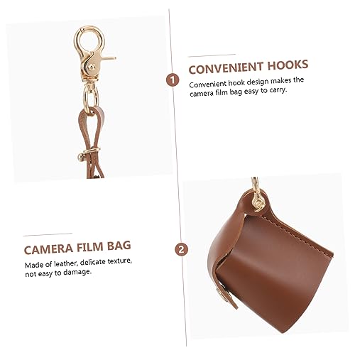 FUOYLOO Chaveiro De Couro Estojo Pequeno Filme Capa Protetora Para Filme Estojo De Armazenamento Fei