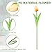 uxcell 20pcs Tulips Artificial Flowers, Faux Flowers Silk Fake Tulip Stems Real Touch for Wedding Bouquet Centerpiece Table Party Decoration(Champagne)