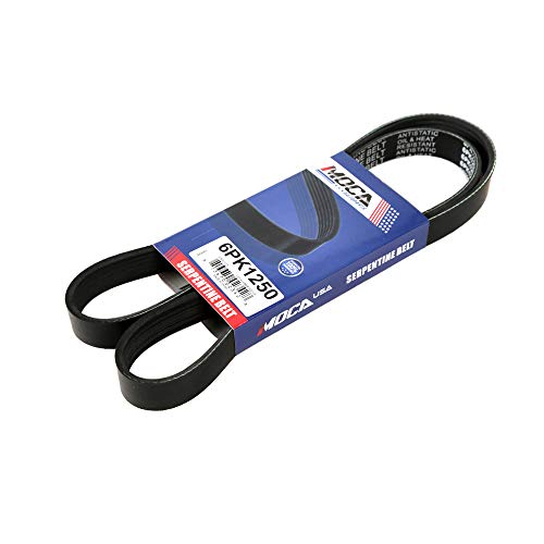 Image of MOCA 6PK1250 EPDM Serpentine Belt for 01-03 Chrysler Voyager & 01-07 Dodge Caravan & 04-06 Dodge Stratus & 04-06 Chrysler Sebring 2.4L