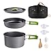 aiGear Kit de Utensilios Cocina Camping | Cocina Portatil con Ollas y Sartén en Aluminio y Bolsa de Almacenamiento | para Picnic Camping Senderismo y Cocina al Aire Libre | (CC02GN)