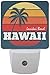 Produktbild 2er Pack Plug-in LED Nachtlichtlampe Hawaii Lanikai Beach T-Shirt Druck mit Dmmerungssensor für Schlafzimmer, Badezimmer, Flur, Treppen, 0,5 W