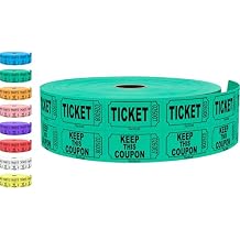 Tacticai 2000 Raffle Tickets, Green 1 of 8 Colors, Double Roll, Tickets for Events, Entry, Class Reward, Fundraiser & Prizes