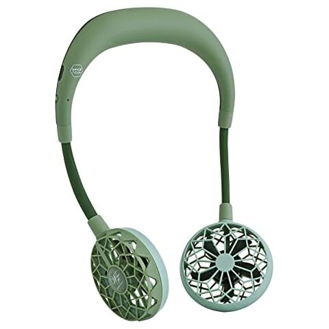 SPICE OF LIFE W Fan Essential - Portable Air Conditioners, Portable Neck Fan, Wearable Neckband Fan, USB Rechargeable Battery, Hands-Free Rechargeable Fan, Great for Cooling Down After Bath - Khaki Cover