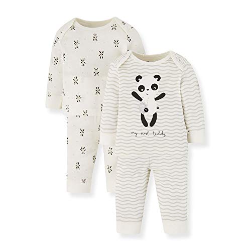 Mothercare U Panda 2pk Pj Pigiama, Nero (White 61), Early Baby (Manufacturer Size:2.3) Unisex-Bimbi