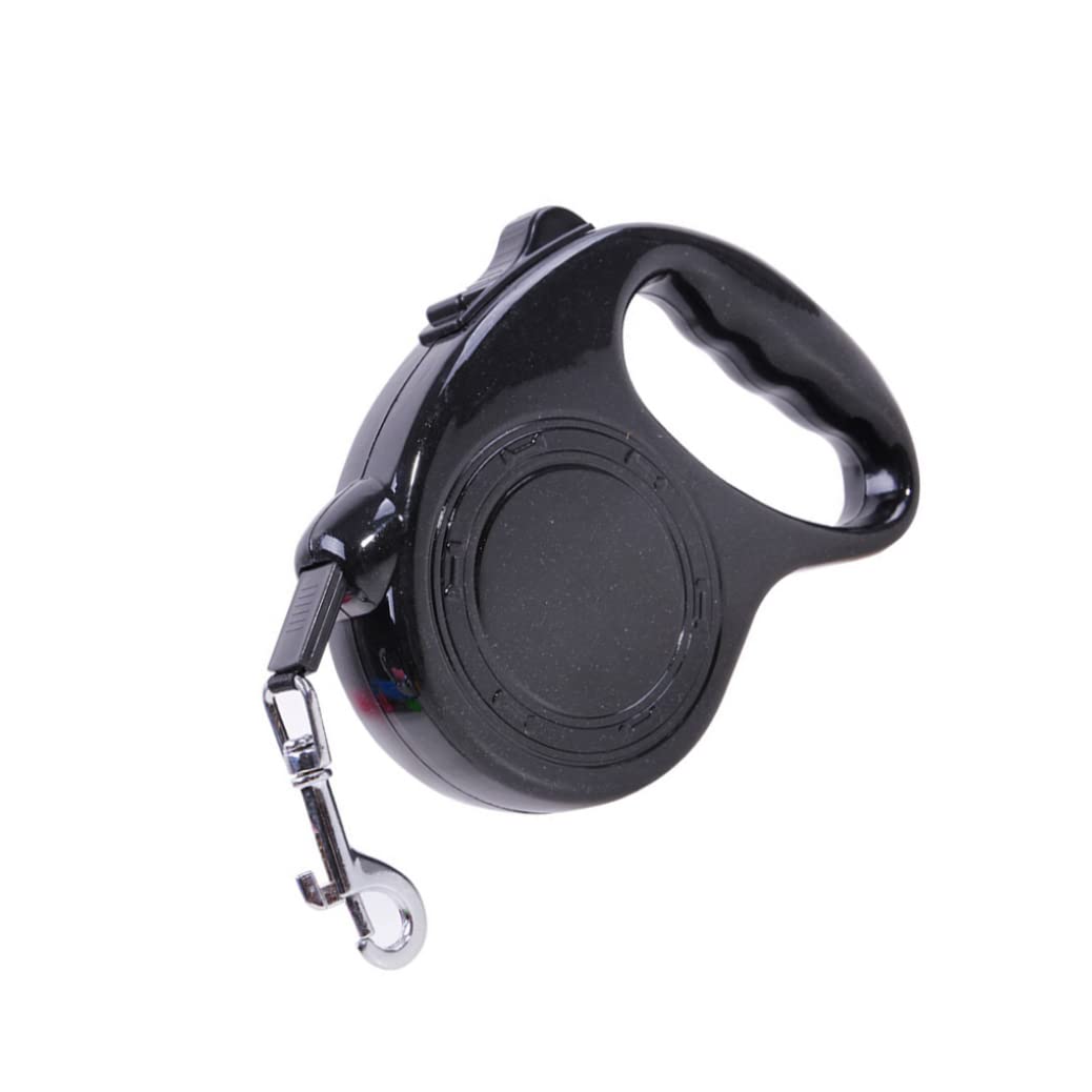 Guinzaglio retrattile portatile per animali domestici Corda da passeggio per cani durevole Allungabile Guinzaglio per cani lungo e robusto Guinzaglio con bottoni elastici in nylon 5 metri Nero
