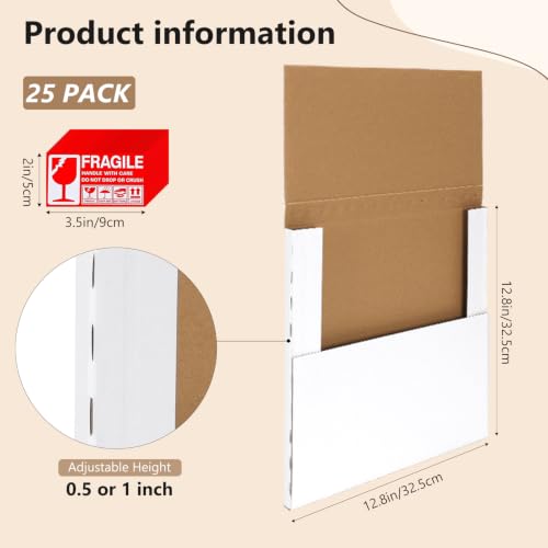 Image of RLAVBL 25 Pack 12.8x12.8x1 Shipping Boxes White