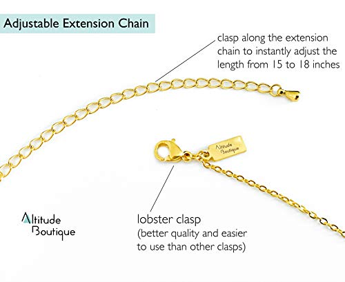 Altitude Boutique 18kt Gold Mountain Necklace for Women | Gold or Silver Plated Mountain Jewelry | Lightweight, Hypoallergenic, Waterproof Chain (Gold) by Altitude Boutique - Used condition - Image 2