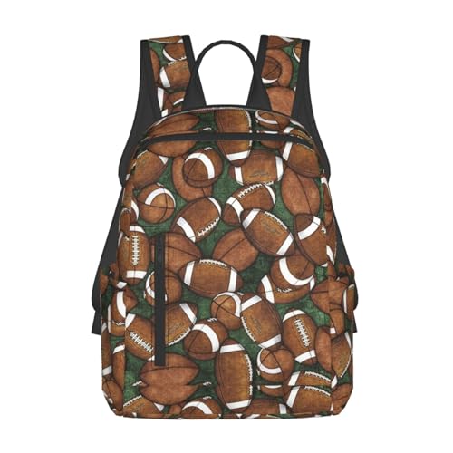 Sac à dos léger noir imprimé football vert sac de voyage One Size fonctionnel