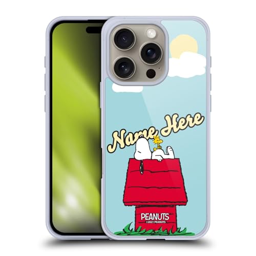 Licenza Ufficiale Personalizzata Personale Peanuts Snoopy & Woodstock Arte Custodia gel Protezione di Grado Militare Compatibile con Apple iPhone 16 PRO