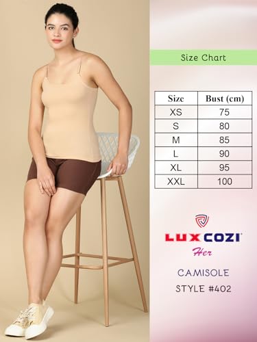 Image of Lux Cozi Premium Cotton Regular Fit Camisole for Women - Pack of 3