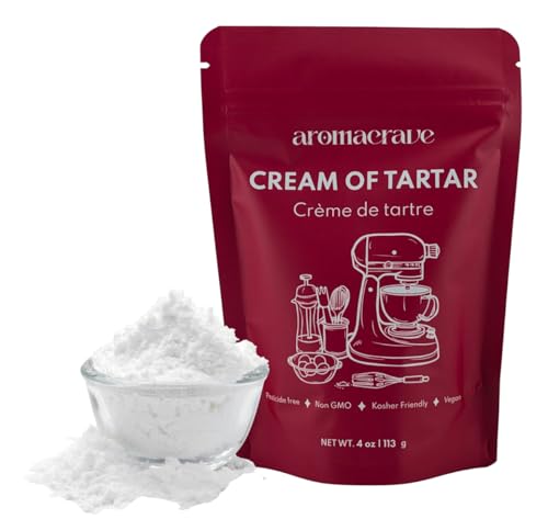 AROMACRAVE Cream of Tartar Powder, High-Purity Potassium Bitartrate for Baking