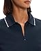 Theory Women's Tennis Polo Zip Top, Nocturne Navy, X-Large