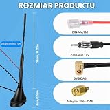 Aktywna antena DAB/DAB+ do samochodu, odbiornik sygnału radiowego, radio FM/AM, uniwersalny Dab + FM AM Radio do montażu na dachu Wzmacniacz dachowy 5M, 12V