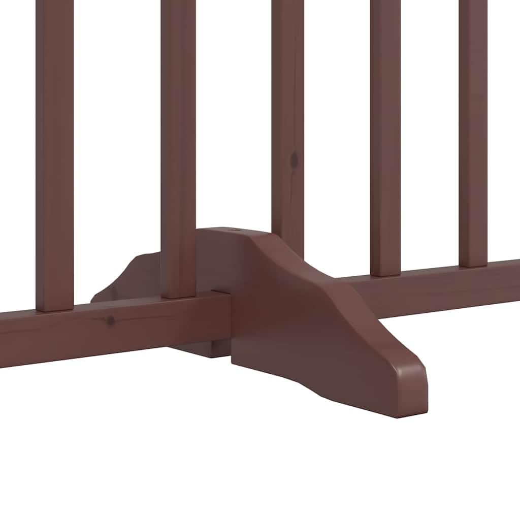 vidaXL Puerta de Perros Plegable 4 Paneles Madera Abeto marrón 320 cm, Puerta para Mascotas, Puerta de Seguridad para Perros, Puerta para Perros de Seguridad