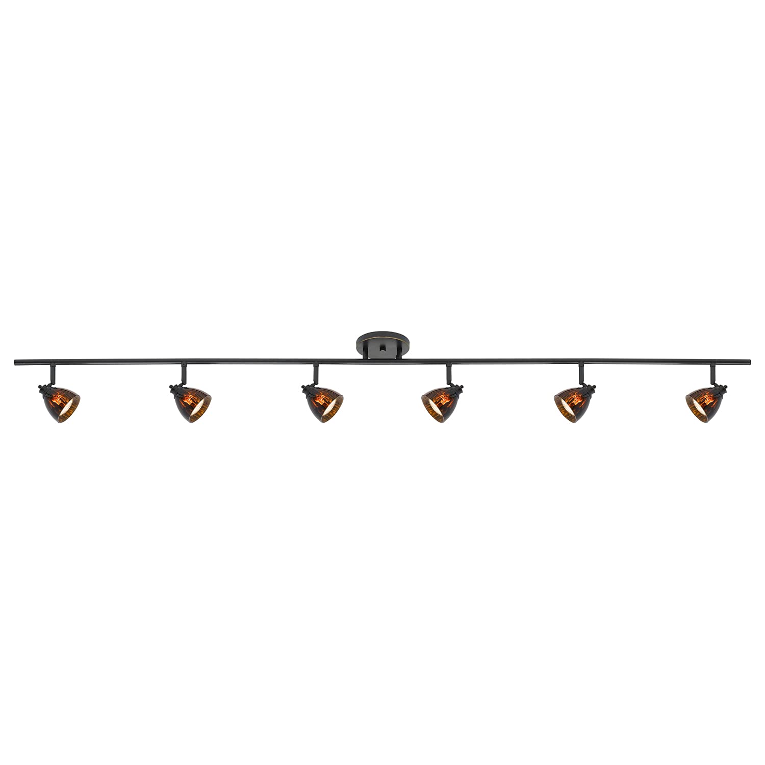 DirectLighting 6Light Fixed Track Lighting Kit Dark Bronze Finished Brown Glass Shades D16866