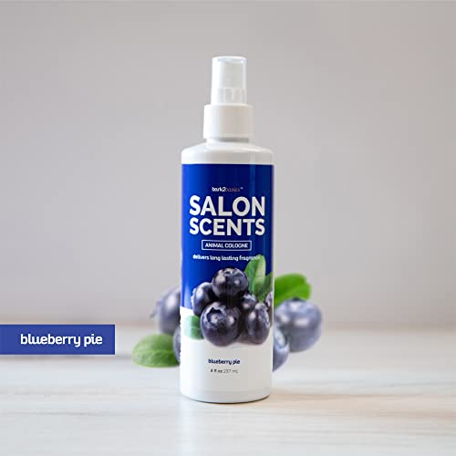 Bark2Basics Salon Scents Pet Grooming Cologne - 8 Oz, Natural Professional Groomer Grade Perfume Deodorant For Dogs And Cats, Long Lasting, Deodorizing (Blueberry Pie) #TOP3