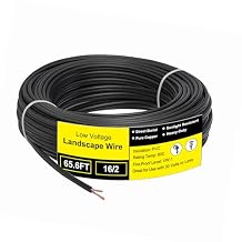 16/2 Low Voltage Landscape Wire, 16 Gauge Wire 2 Conductor 65.6FT/20M, Outdoor Direct Burial Electrical Wire