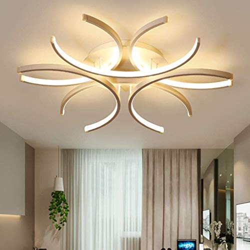 Lampe suspendue chambre moderne au design fleur en aluminium blanc