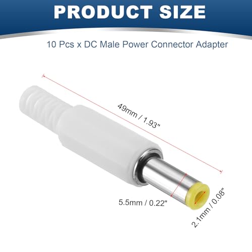 MECCANIXITY 10 piezas adaptador macho DC, conector coaxial miniatura 2