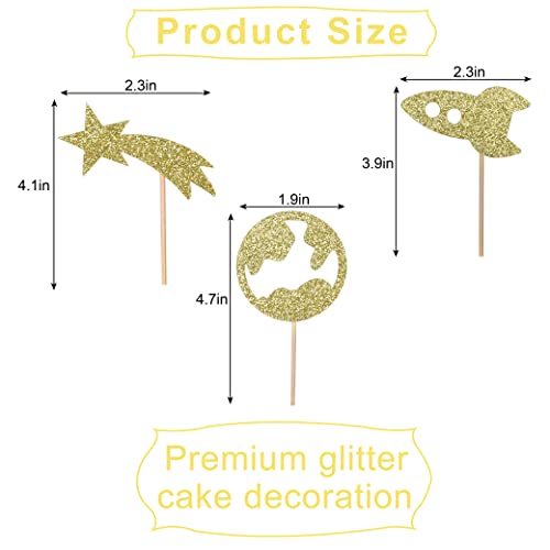 One Rocket Cake Topper - First Trip Around The Sun Birthday, Boy Space 1St Birthday, First Birthday Photo, My First Birthday. Rocket Cupcake Topper. (Cupcake Topper) #TOP1