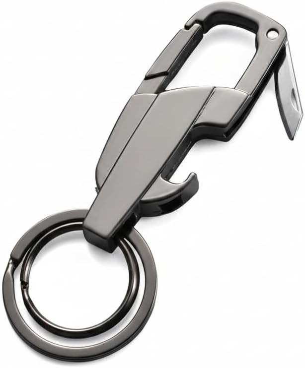 Key Chain with Clip Hook and 2 Extra Detachable Rings, Zinc Alloy Heavy Duty Durable Metal Key Chains for Cars, Bikes