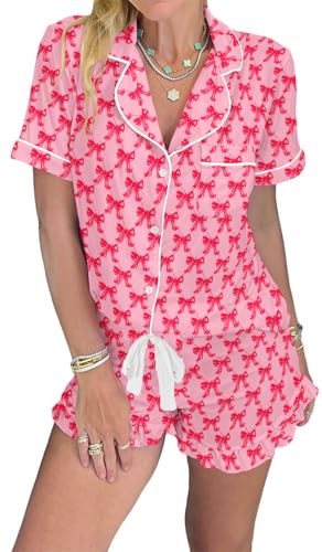 Image of KevaMolly Women Novelty Knotted Candy Cane Christmas Pajama Set