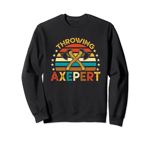 Vintage Style Crossed Axe Throwing Axepert - Ax Thrower Sudadera
