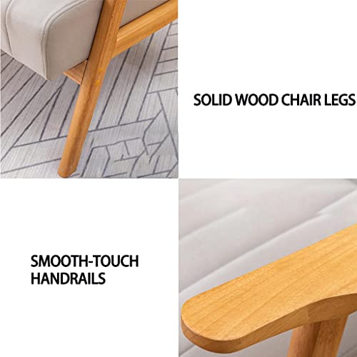 Poltrona moderna imbottita con struttura in legno e comodo cuscino in tessuto, ideale per soggiorno, ufficio, camera da letto e area salotto